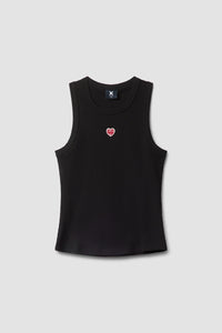 TOP TANK MUJER HEART NEGRO