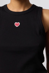 TOP TANK MUJER HEART NEGRO