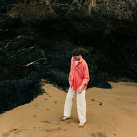 CORAL LINEN SHIRT