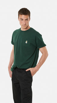 CAMISETA POCKET BANANA VERDE