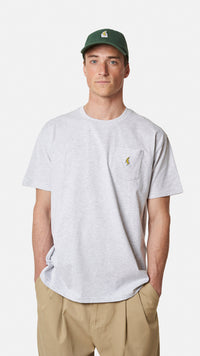 LIGHT GREY MELANGE BANANA POCKET TEE