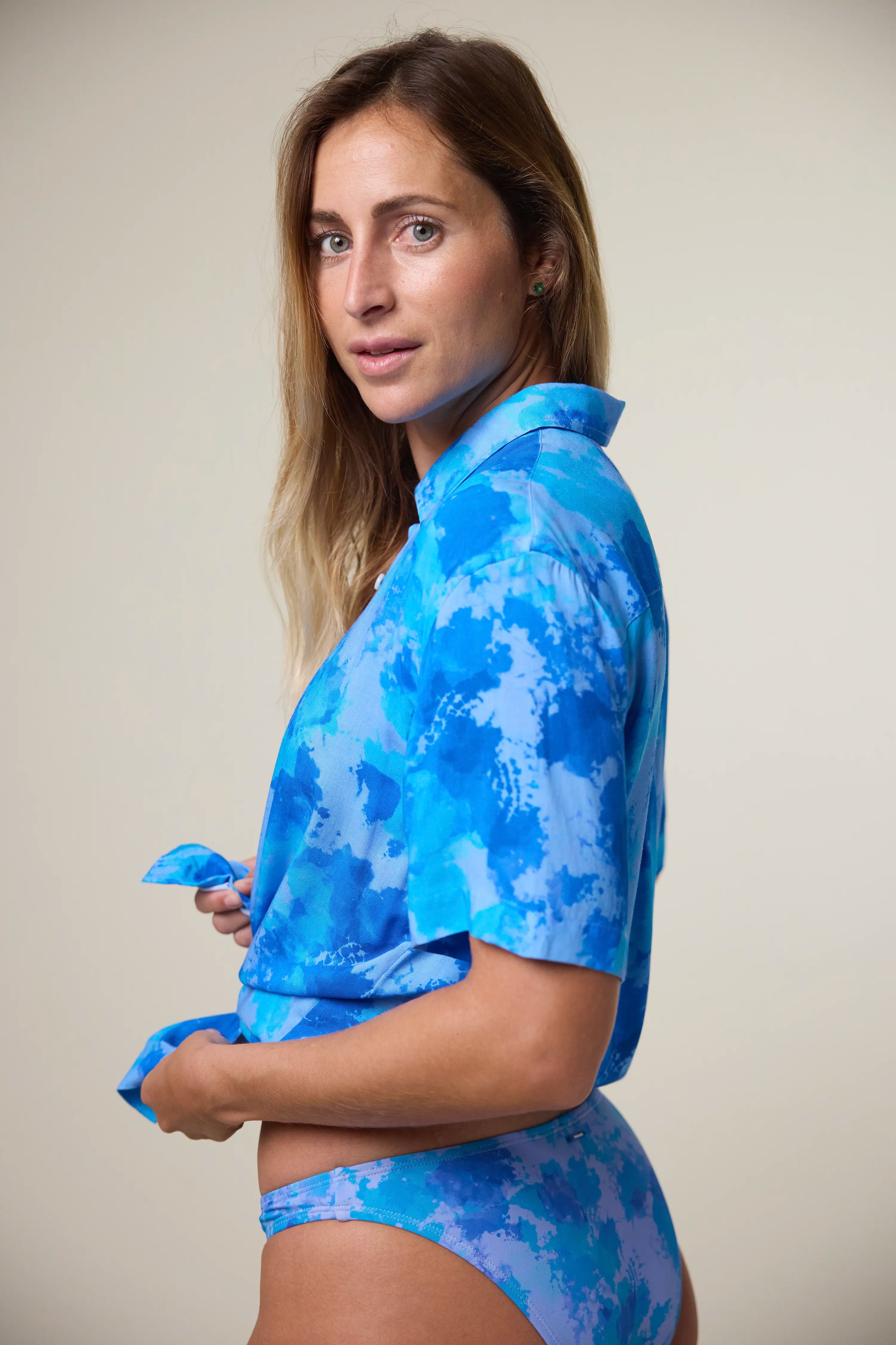 CAMISA MANGA CORTA MUJER LUCÍA AZUL