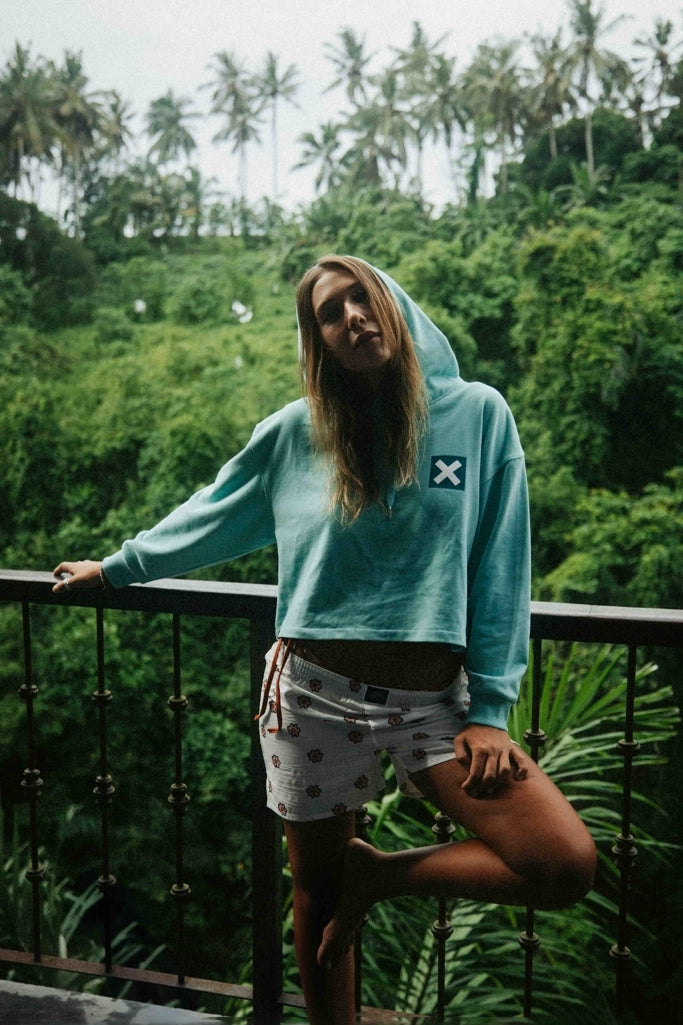 SUDADERA CON CAPUCHA MUJER NATURE ACQUA