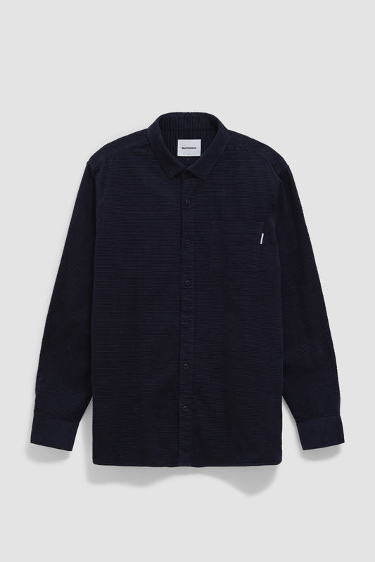 INDIGO BLUE WAFFLE OVERSHIRT