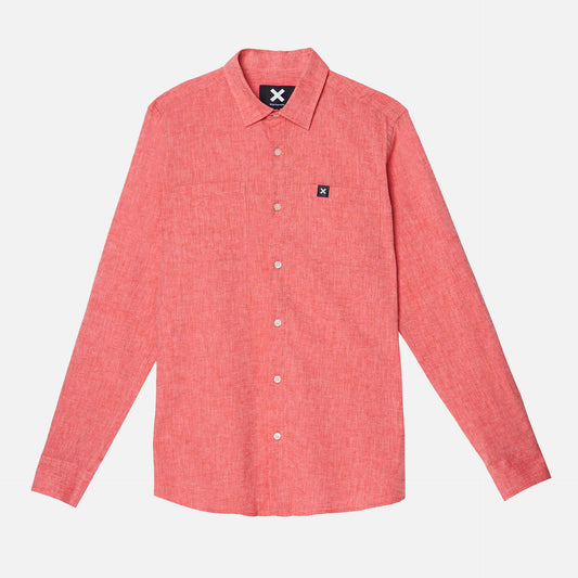 CORAL LINEN SHIRT