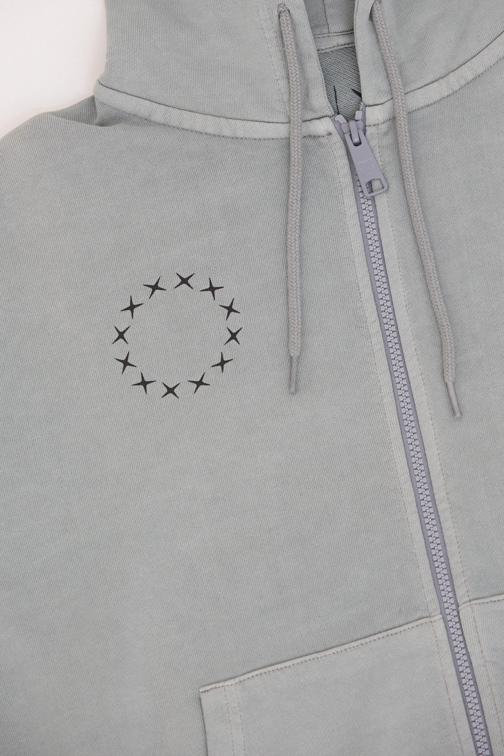 DARK GREY WASHED TRAIN WOMAN FULL ZIP HOODIE