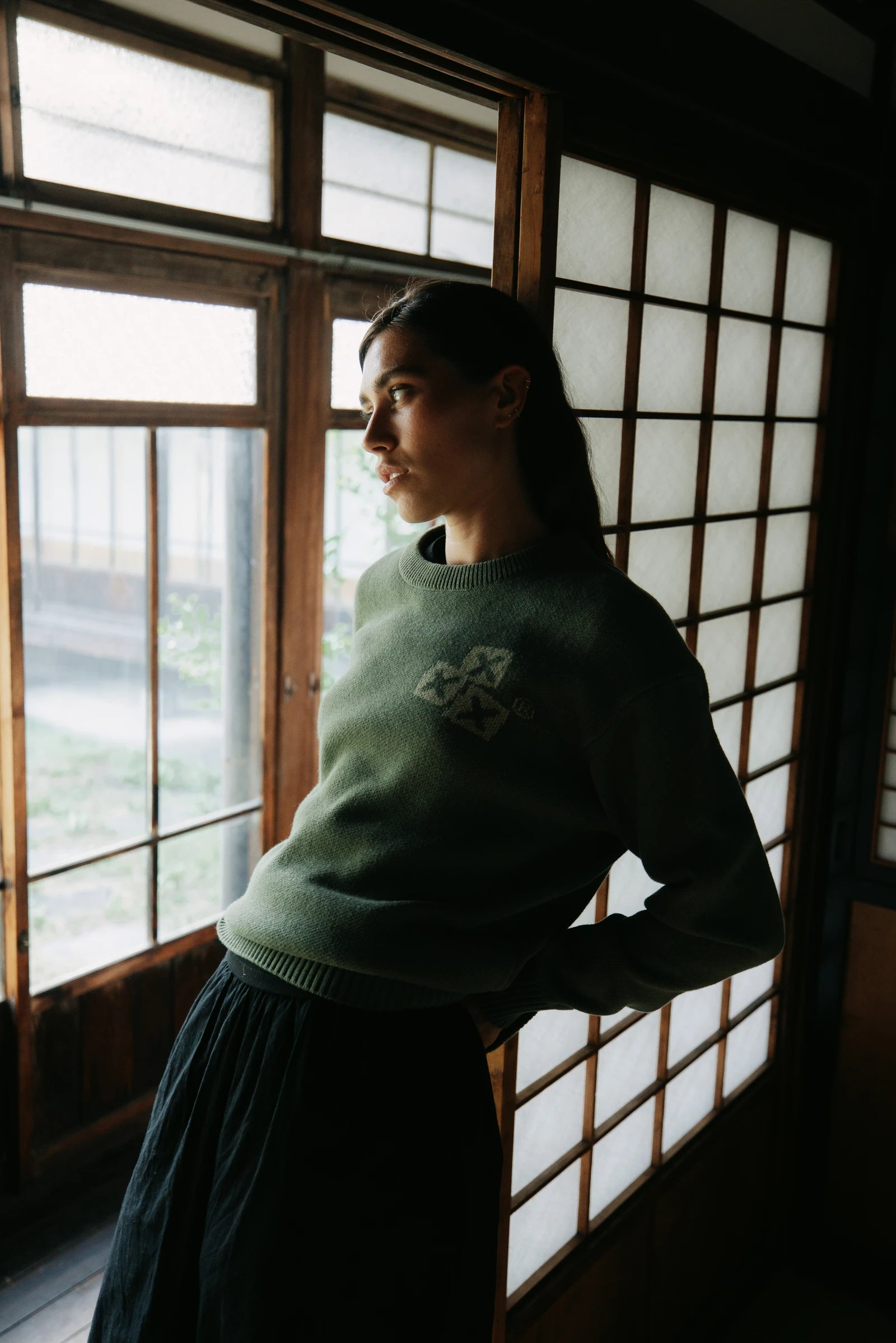 GREEN TOM KNITTED SWEATER