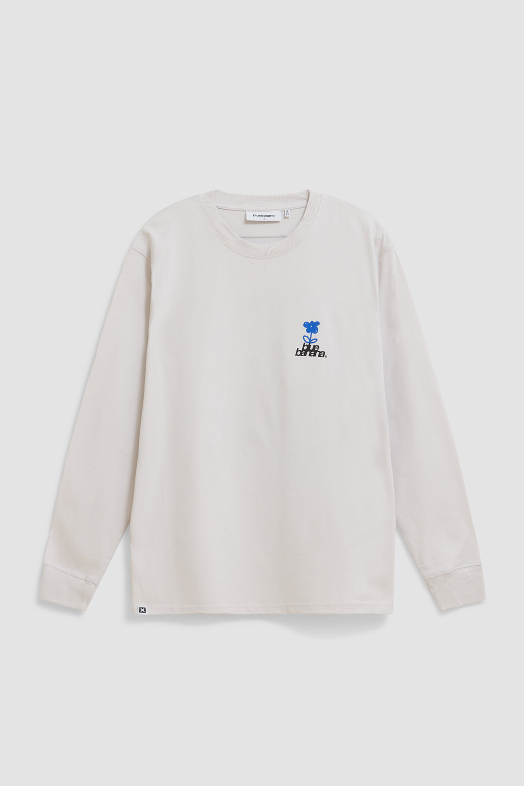 LIGHT GREY FLOWER LS TEE