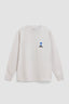 LIGHT GREY FLOWER LS TEE