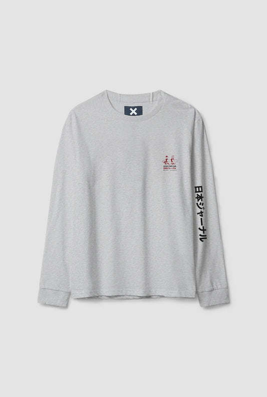 LIGHT GREY MELANGE COAST LS TEE
