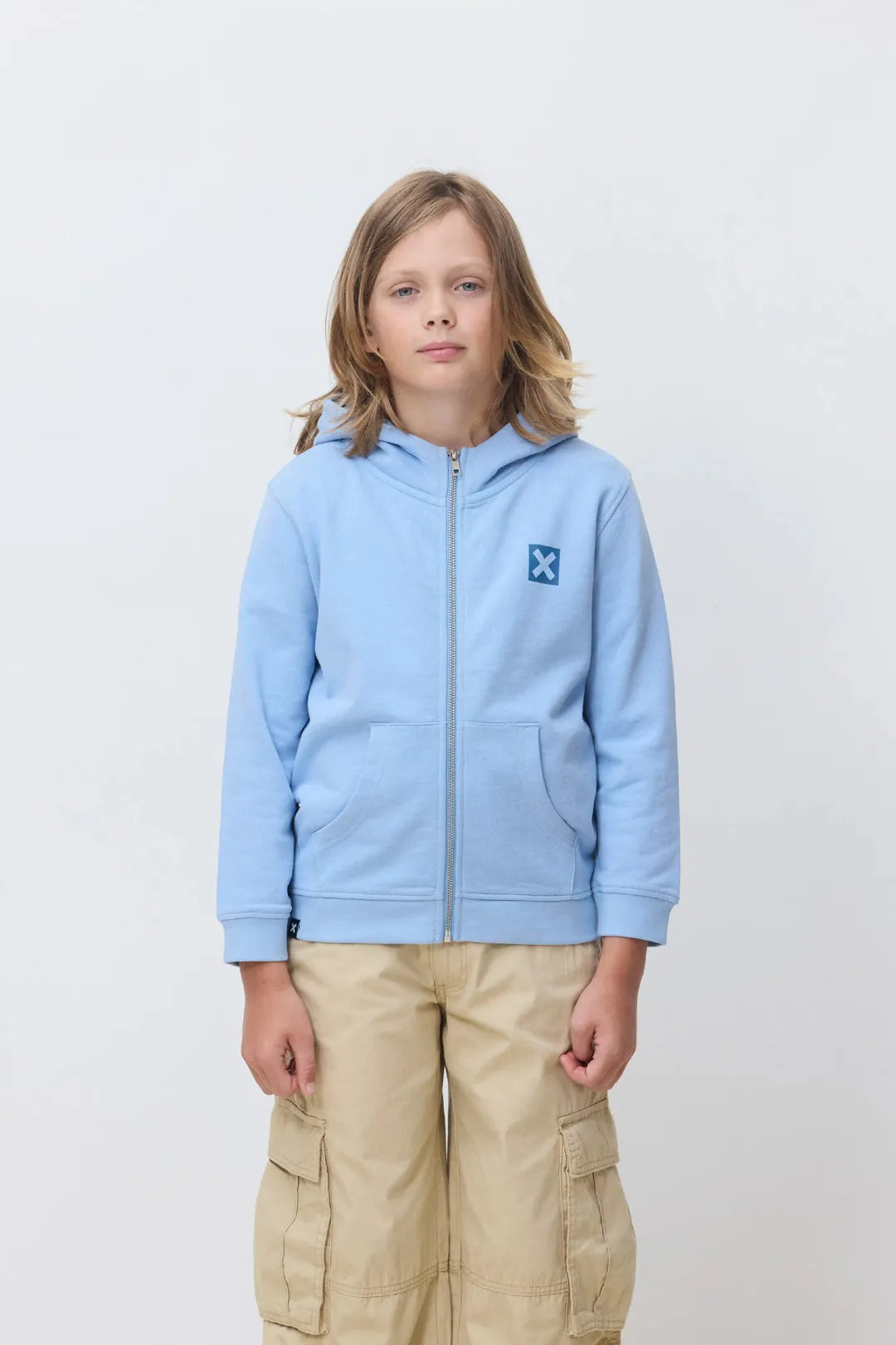 LIGHT BLUE NATURE KIDS FULL ZIP HOODIE