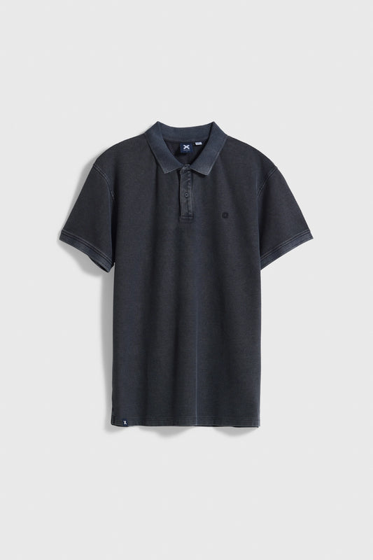 BLACK NATURE WASHED POLO