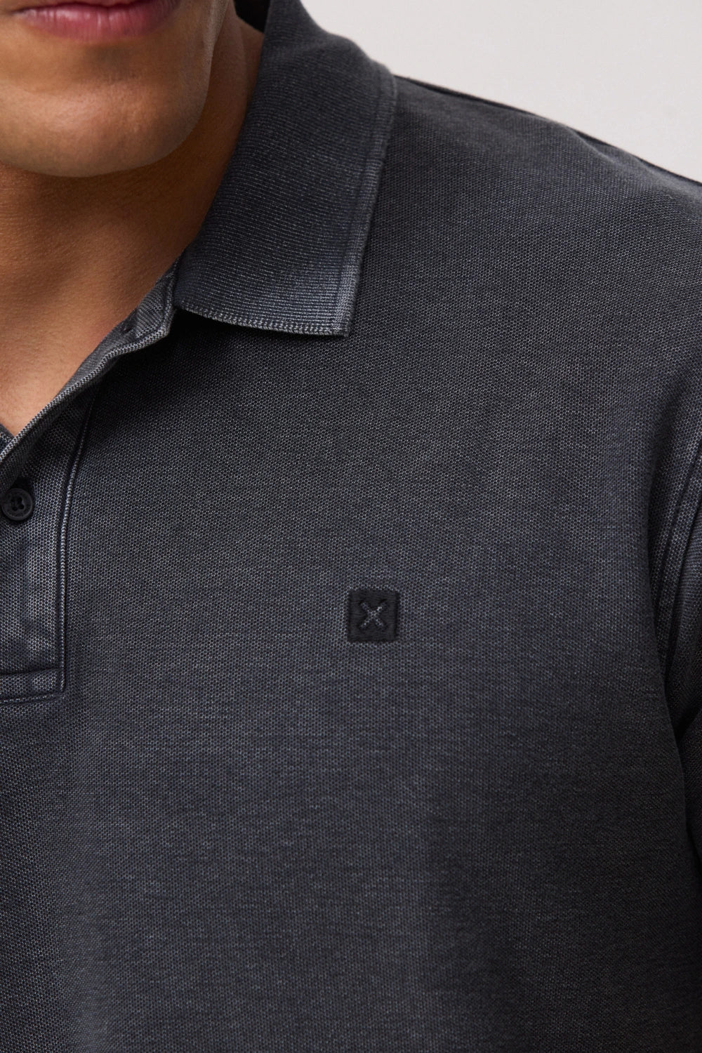 BLACK NATURE WASHED POLO