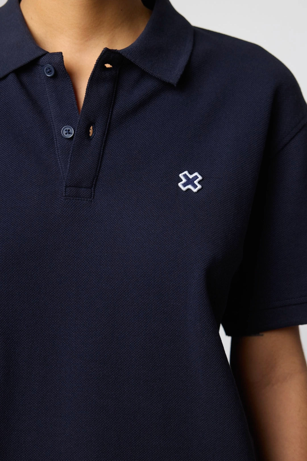 NAVY PATCH POLO