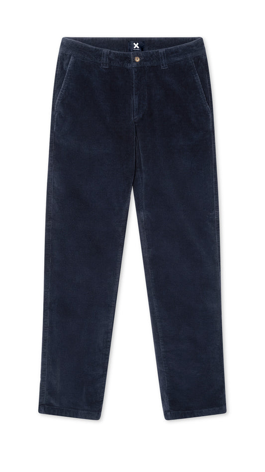 NAVY CORDUROY STRAIGHT PANTS