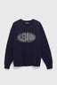 NAVY OVAL KNITTED SWEATER
