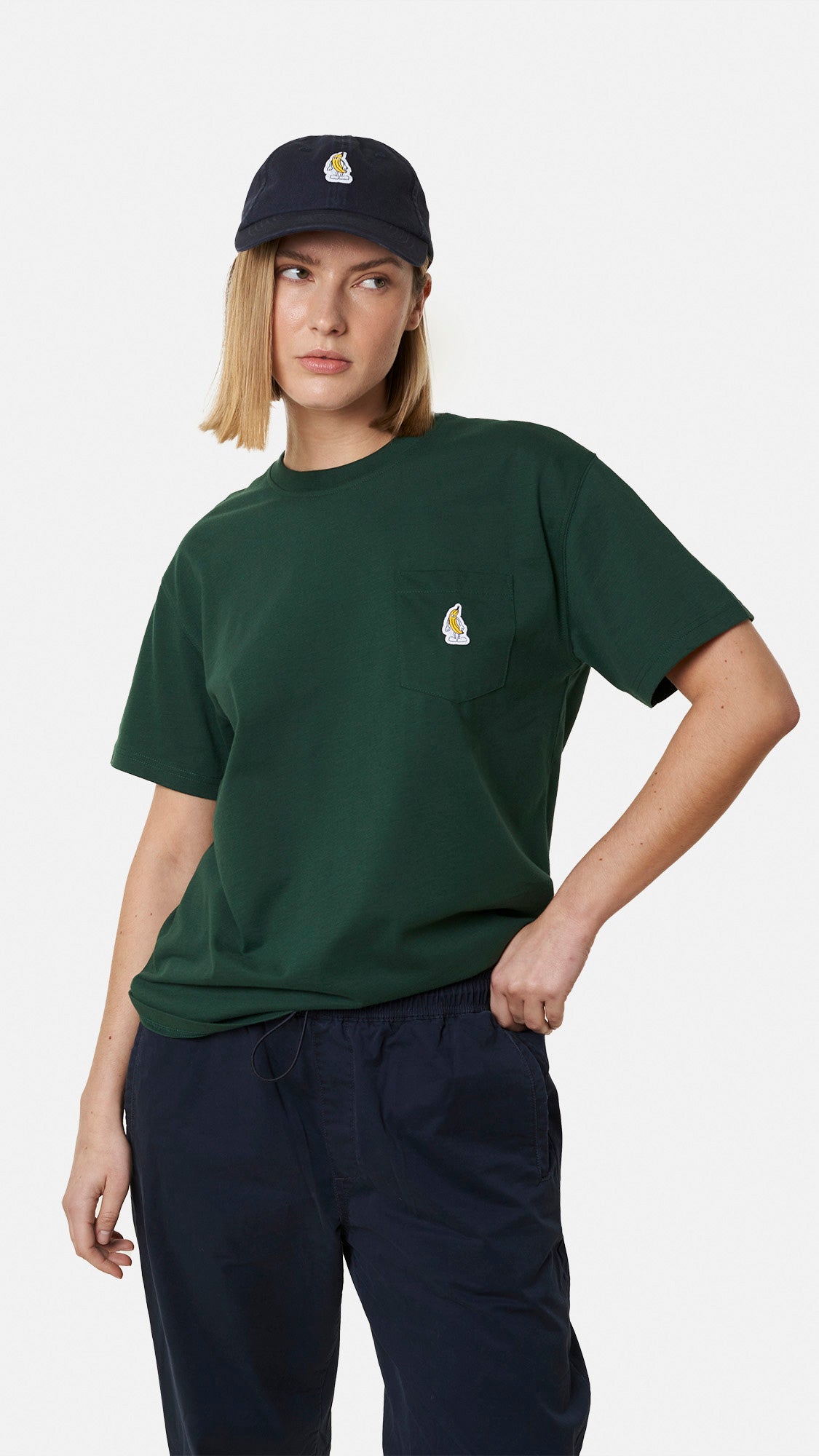 CAMISETA POCKET BANANA VERDE