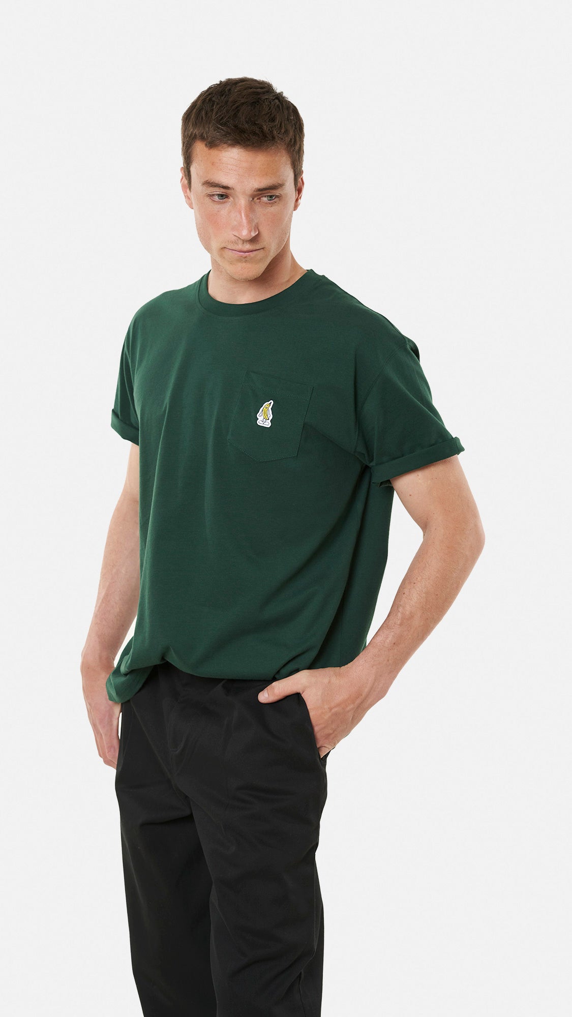 CAMISETA POCKET BANANA VERDE