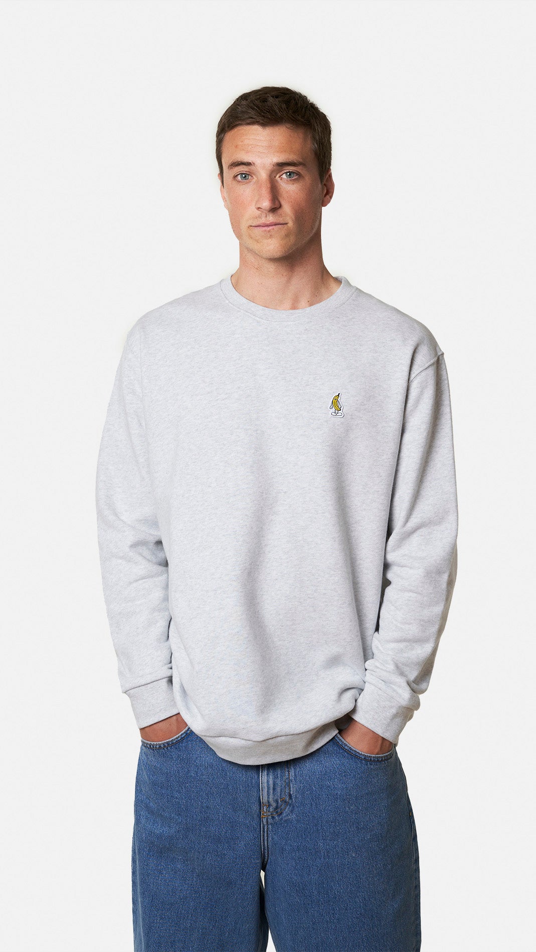 SUDADERA BANANA LIGHT GREY MELANGE