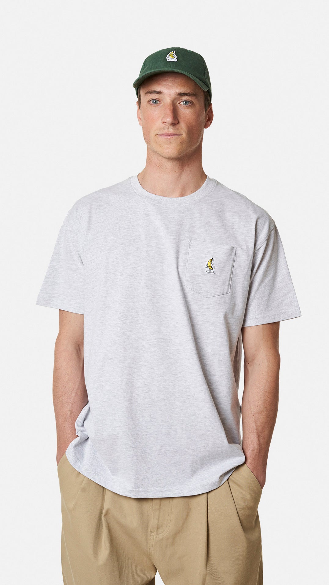 CAMISETA POCKET BANANA LIGHT GREY MELANGE