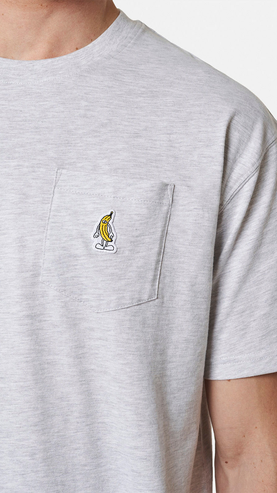CAMISETA POCKET BANANA LIGHT GREY MELANGE