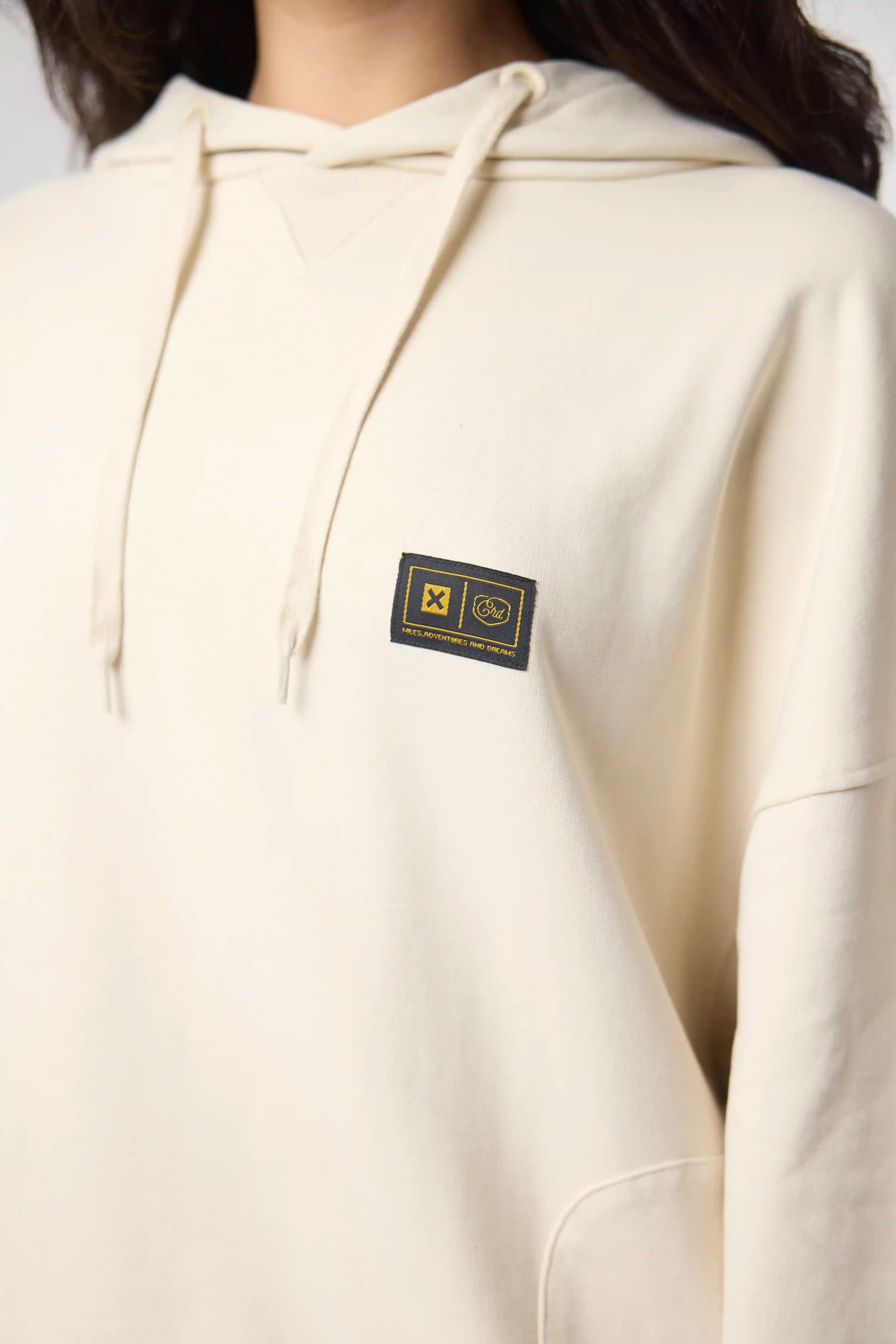 SUDADERA CON CAPUCHA BASIC PREMIUM CRD BLANCO ROTO