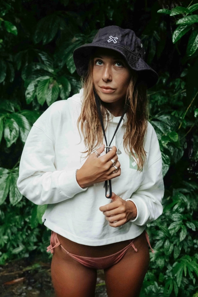 SUDADERA CON CAPUCHA MUJER NATURE BLANCO ROTO