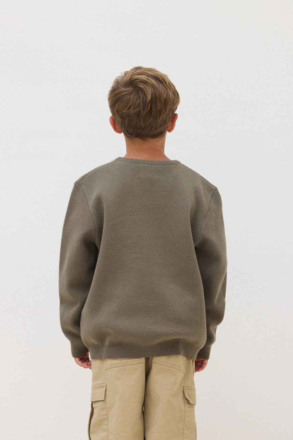 OLIVE GREEN GRAVITY KIDS KNITTED SWEATER