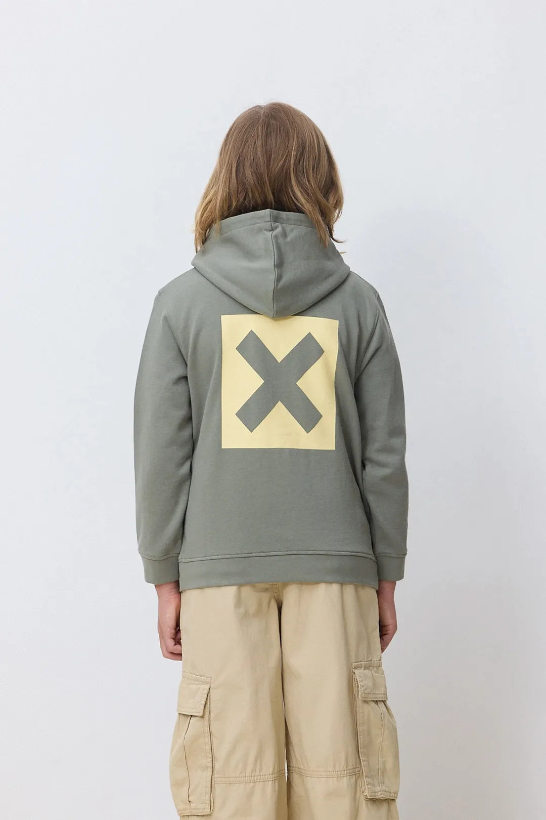 OLIVE GREEN NATURE KIDS FULL ZIP HOODIE