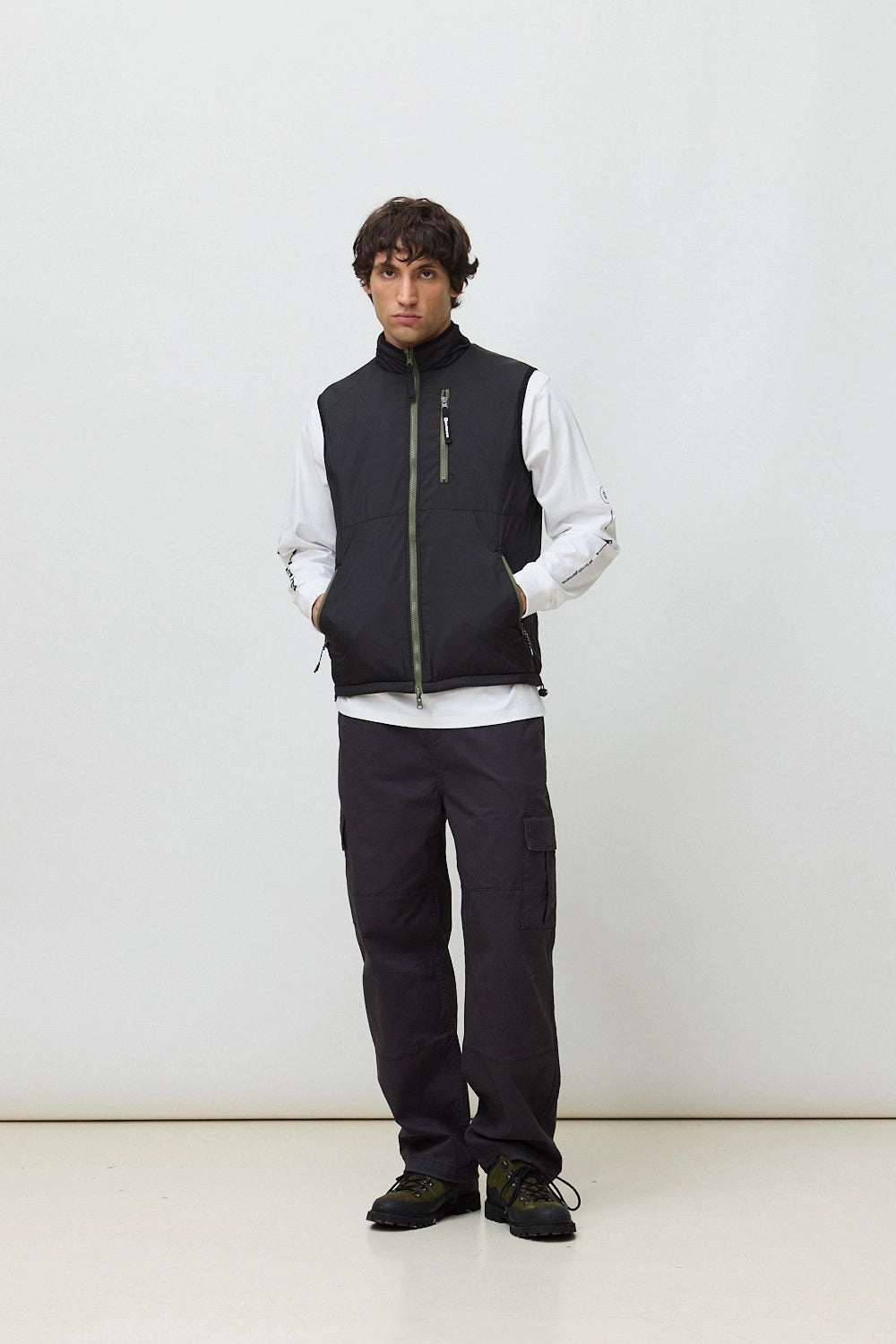 OLIVE GREEN ROPE FLEECE VEST