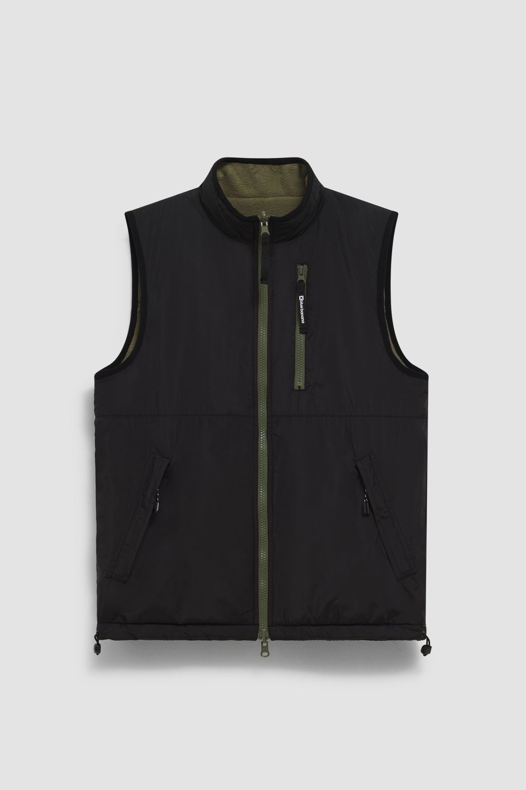 OLIVE GREEN ROPE FLEECE VEST
