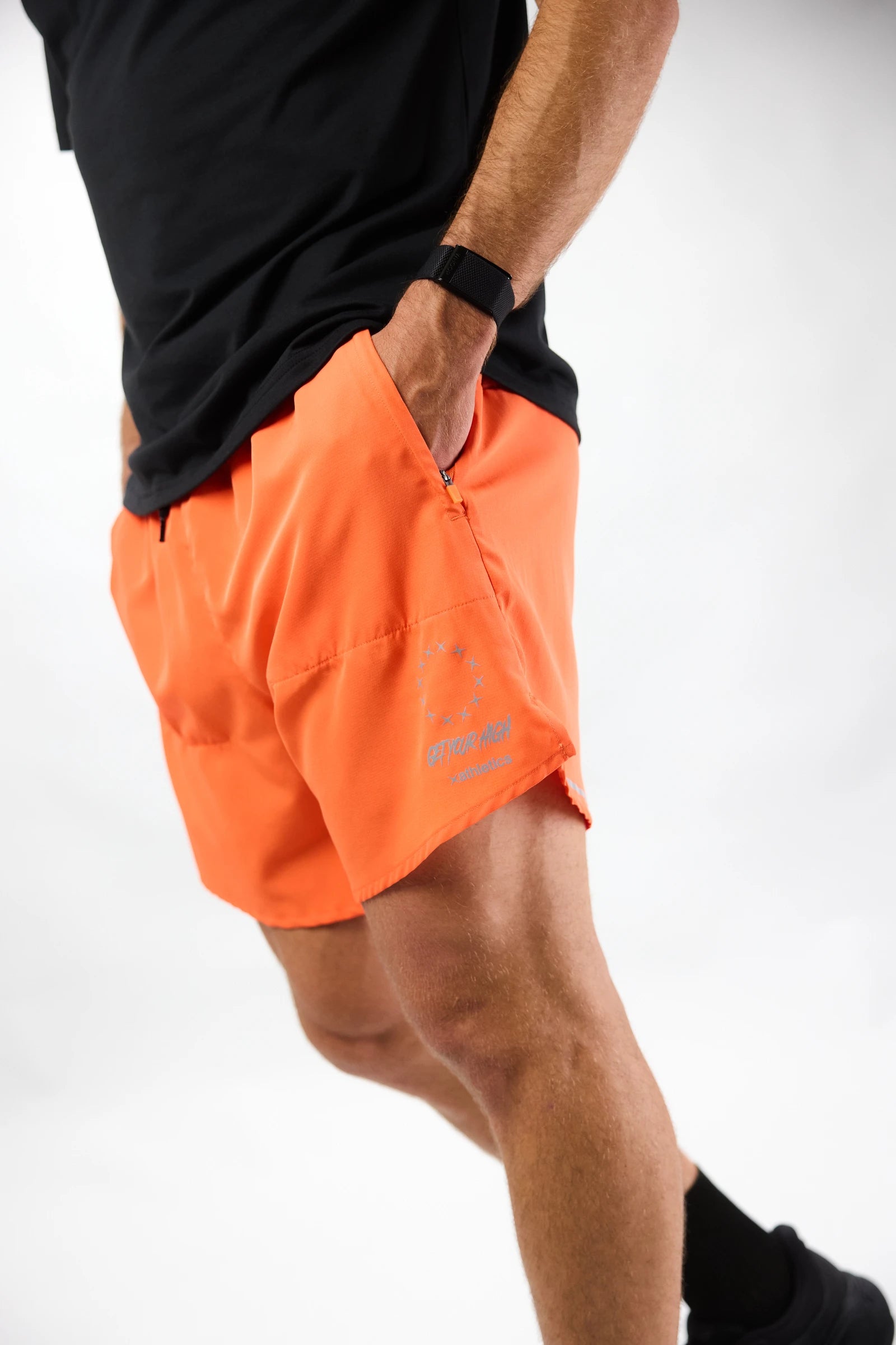 ORANGE TRAIN SHORTS