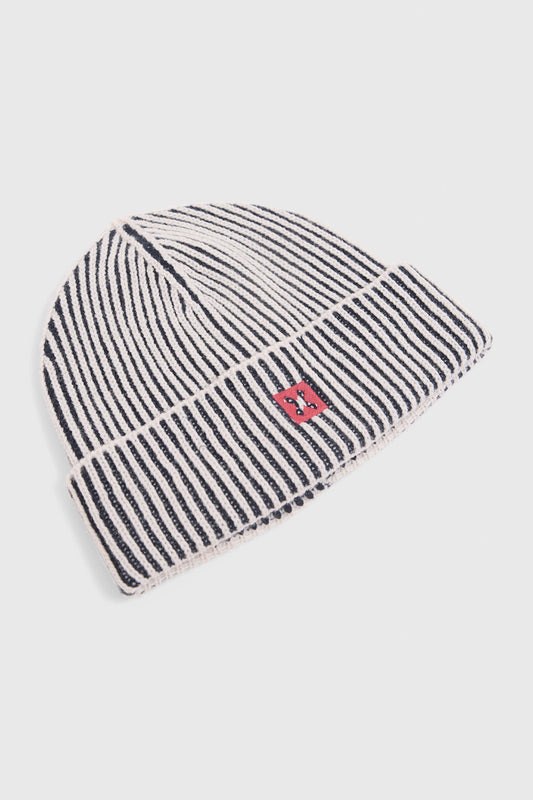 WHITE RIB BEANIE