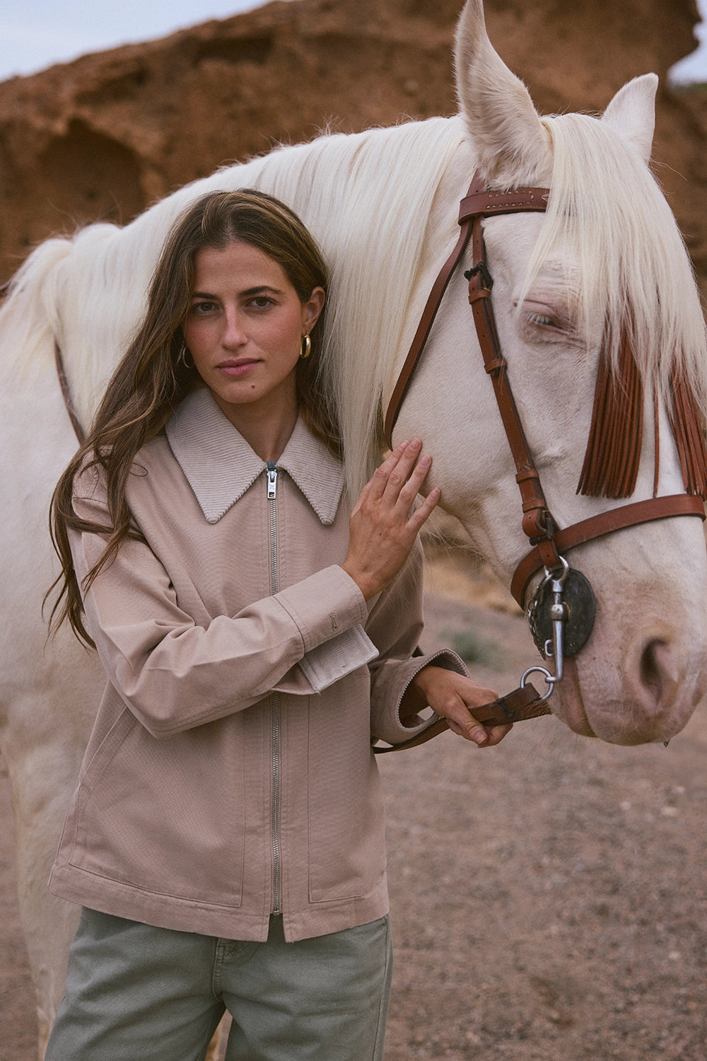 CAMEL BLOUSON WOMAN JACKET