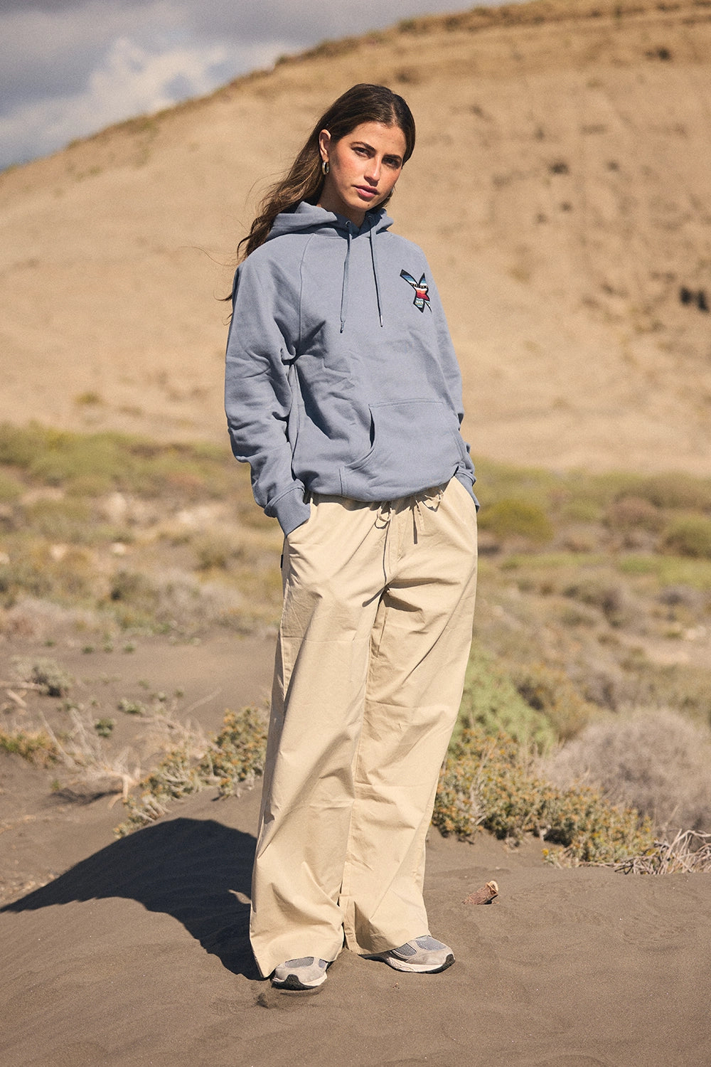 CAMEL POPLIN WOMAN STRAIGHT PANT