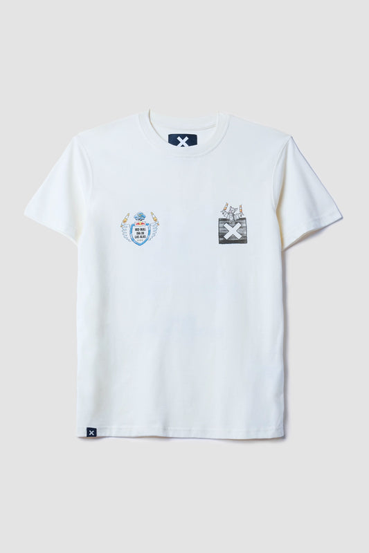 WHITE RED BULL TEE